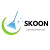 Logo of SKOON Cleaning Products with a broom and moon design on a white background